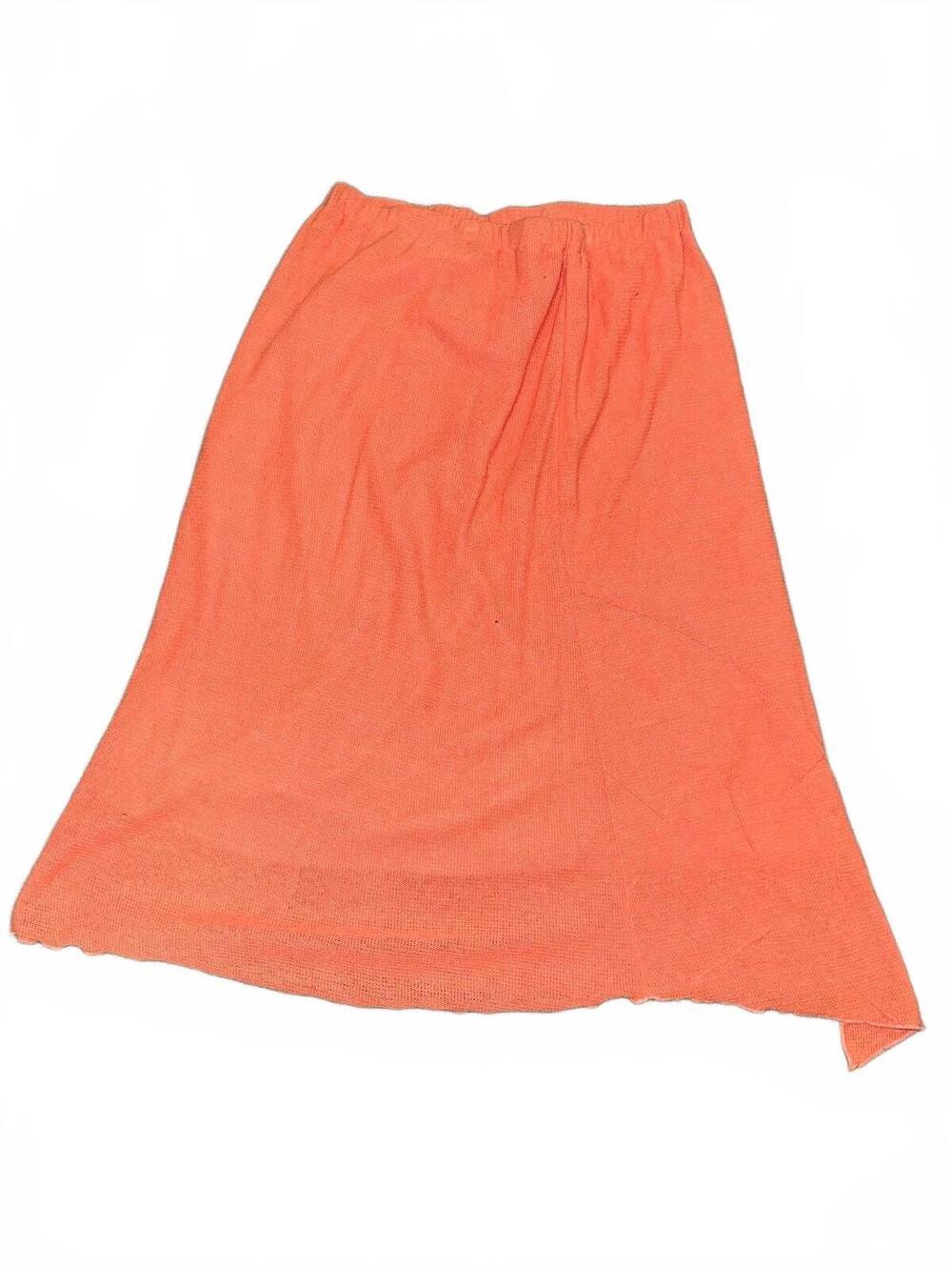 Vintage Women's Boutique Jaskar Orange Knit Midi Skirt Size XL
